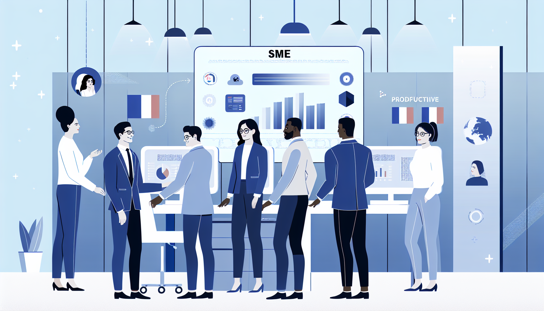 Illustre l'aspect stratégique crucial : 58% des dirigeants considèrent l'IA comme un enjeu de survie, mais seulement 43% ont une stratégie définie